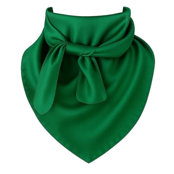 Green Wild Rag Large Scarf 35x35" Satin Western Accessory Cowgirl or Cowboy - Picture 1 of 6